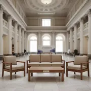 Аренда Комплект мебели Royal Family GRAND MICHELLE из акации трехместный диван стол кресла бежевый в Зимнем театре — ART SPACE