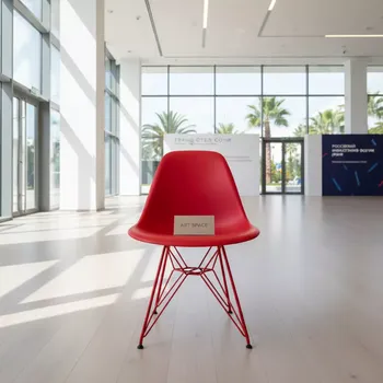 Аренда Стул дизайнерский Eames стиль DSW красный металл в Гранд Отель Сочи — ART SPACE