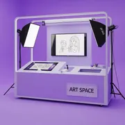 Аренда Мультстудия сиреневая комплект Ожившие картинки в МФК «Горный» — ART SPACE