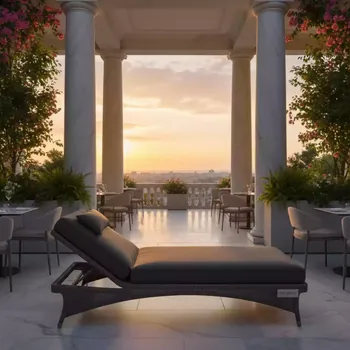 Аренда Шезлонг лежак плетеный с матрасом Ralph Nightfall в ресторане «La Terrazza» — ART SPACE
