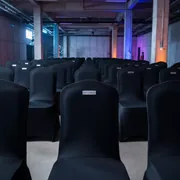 Аренда Чехол стрейч на стул чёрный в этно-парке «Моя Россия» — ART SPACE