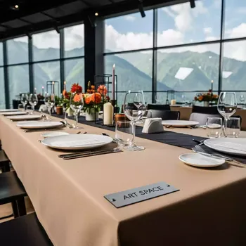 Аренда Скатерть крафт 3,2х2,25 м в Golden Tulip Rosa Khutor — ART SPACE
