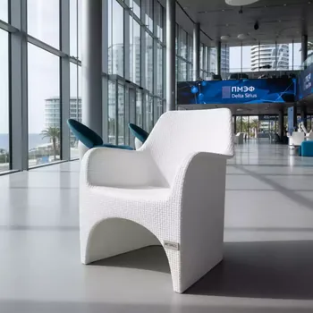 Аренда Кресло пластиковое плетеное Capri белый в Delta Sirius — ART SPACE