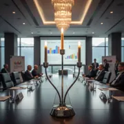 Аренда Канделябр Lumier 3 рожковый серебряный 100 см в Гранд Отель Поляна — ART SPACE