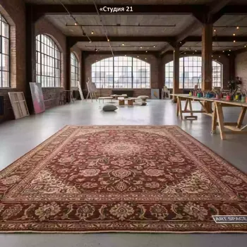 Аренда Ковер шерстяной индийский Roses в лофте «Студия 21» — ART SPACE