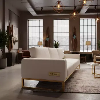Аренда Диван white & gold Andrian в Boutique Hotel PORTUM 1905 — ART SPACE