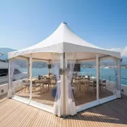 Аренда Шатер Кайт 8х12 со стенками на VIP теплоходе (Морпорт Сочи) — ART SPACE