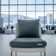 Аренда Подушка мягкая для пластикового стула бархатная серо голубая в Sochi Marriott Krasnaya Polyana — ART SPACE