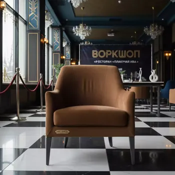 Аренда Стул Drezden рогожка Jazz brown металлические ножки RAL в ресторане «Плакучая Ива» — ART SPACE