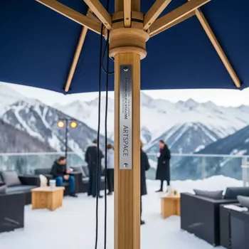 Аренда Зонт уличный Wood в Rixos Krasnaya Polyana — ART SPACE