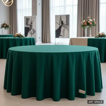 Аренда Скатерть круглая темно зеленая диаметр 3,3 м в Novotel Resort — ART SPACE