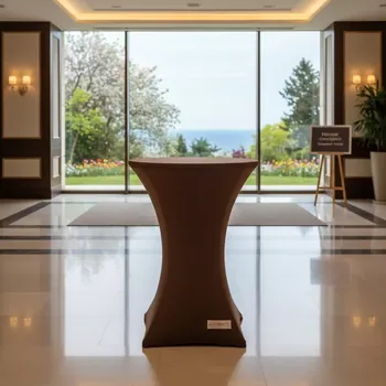 Аренда Скатерть стрейч для коктейльного стола шоколадная D78 в Mercure Сочи Центр — ART SPACE