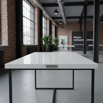 Аренда Столешница для кухонного стола Кристалл белая 1200х800х38 мм в ресторане «Паруса» — ART SPACE