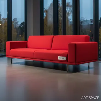 Аренда Диван Клиппан тканевый красный в ресторане «D.O.M» — ART SPACE