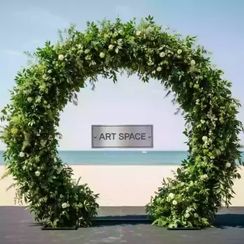 Аренда Арка круглая свадебная из зелени на пляже «Мандарин» — ART SPACE