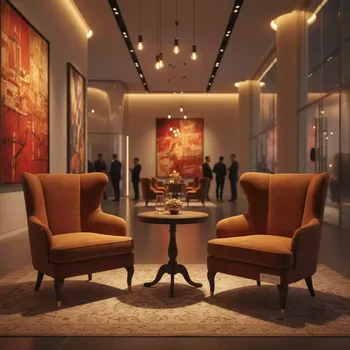 Аренда Комплект мебели кофейный Royal Family CHLOE стол кресла цвет коньяк в Red Arena — ART SPACE