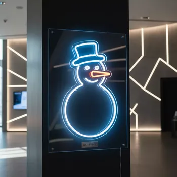 Аренда Неоновая вывеска Снеговичок в Radisson Blu Resort & Congress Centre — ART SPACE