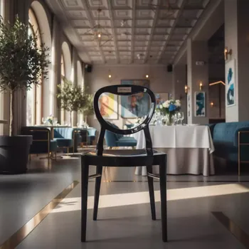 Аренда Стул Chiavari поликарбонат черный в ресторане «Sanremo» — ART SPACE