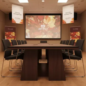 Аренда Стол Лидер 2 1800х800 венге черный кромка ПВХ в Pullman Sochi Centre — ART SPACE