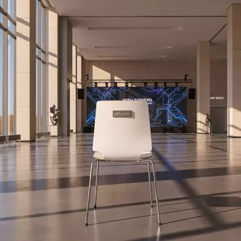 Аренда Стул пластиковый белый SHF W хромированные ножки в Imeretinskiy Hotel — ART SPACE