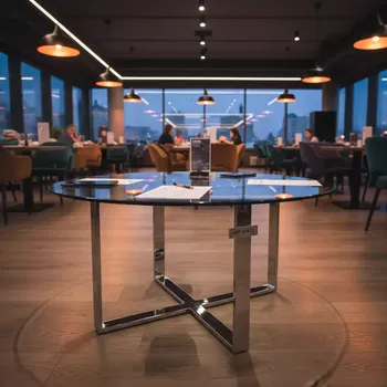 Аренда Стол журнальный стеклянный круглый Гидра D 70 см в ресторане «Магадан» — ART SPACE