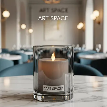 Аренда Свеча LED дымчатая Ода средняя без батареек в ресторане «Sanremo» — ART SPACE