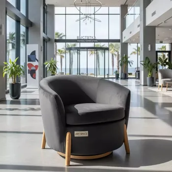 Аренда Кресло Cersus поворотное велюр темно серо черное в Cosmos Sochi Hotel — ART SPACE