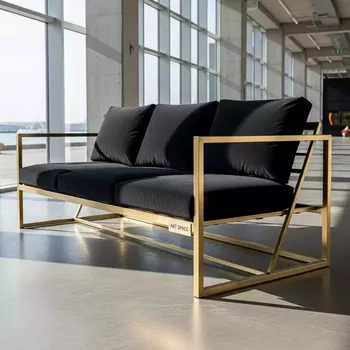 Аренда Диван Andrian black & gold в зале «Чайка» (Морпорт) — ART SPACE