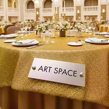 Аренда Скатерть круглая журавинка золотистая 2200 мм в Radisson Hotel Rosa Khutor — ART SPACE