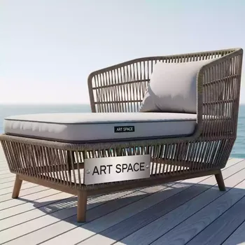 Аренда Шезлонг плетеный с матрасом Armona в пляжном клубе Del Mar — ART SPACE