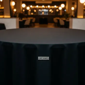 Аренда Скатерть круглая черная диаметр 310 см в ресторане «Sanremo» — ART SPACE