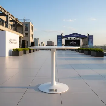 Аренда Стол пластиковый обеденный Step Step Mini белый Ø605х765 мм в Karat Resort — ART SPACE