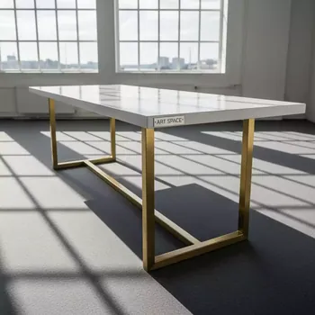 Аренда Стол Лидер 2 1800х800 белый золотой в зале «Чайка» (Морпорт) — ART SPACE