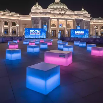 Аренда Пуф столик светящийся уличный Luminoso Wow в казино «Сочи» — ART SPACE