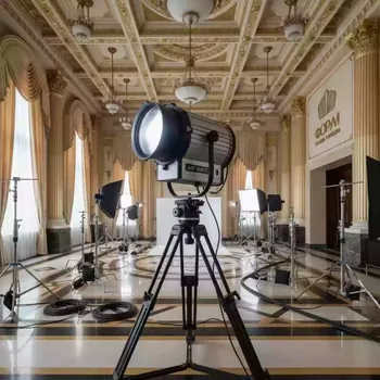 Аренда Прожектор с линзой Френеля Anlight ANLT3332A белый в усадьбе Голицына — ART SPACE