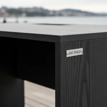 Аренда Стол Лидер 1 900х600 черный ясень кромка ПВХ без отбойников на парусной регате (Сочи) — ART SPACE