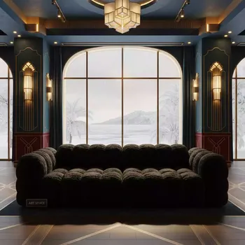 Аренда Диваны черные Puffy в пляжном клубе Del Mar — ART SPACE