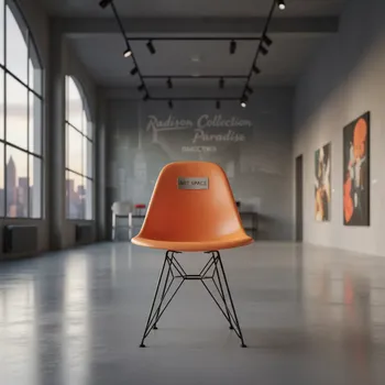 Аренда Стул дизайнерский Eames стиль DSW оранжевый металл в Radisson Collection Paradise — ART SPACE