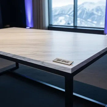 Аренда Стол Лидер 1 1200х600 под мрамор белый в Sochi Marriott Krasnaya Polyana — ART SPACE