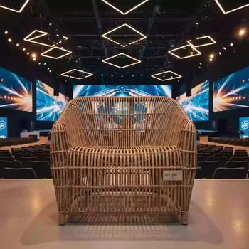 Аренда Плетеное кресло Равенна из искусственного ротанга гиацинт соломенное в Red Arena — ART SPACE