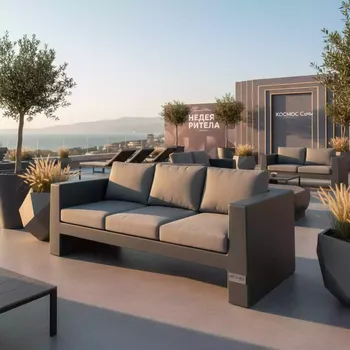Аренда Диван пластиковый с подушками Sunset в Cosmos Sochi Hotel — ART SPACE