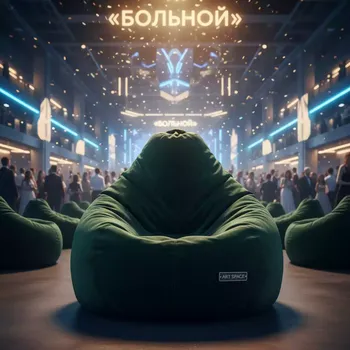 Аренда Кресло мешок темно зеленое в ледовом дворце «Большой» — ART SPACE