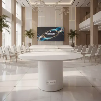 Аренда Стол Лидер 3 D1200 белый в Mövenpick Hotel — ART SPACE