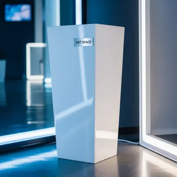 Аренда Кашпо для цветов Prosperplast Coubi Square High 4,3 л белый в ресторане «Сыроварня» — ART SPACE