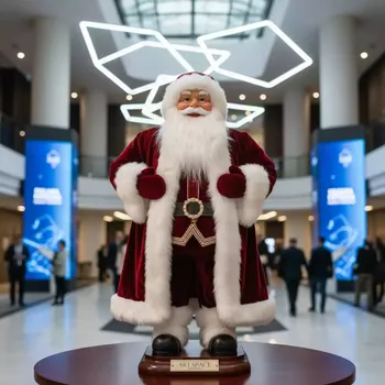 Аренда Фигурка Дед Мороз 46 см красный вельвет в Pullman Sochi Centre — ART SPACE