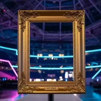 Аренда Рама для картины Grandeur золотого цвета в VK Stadium Sirius — ART SPACE
