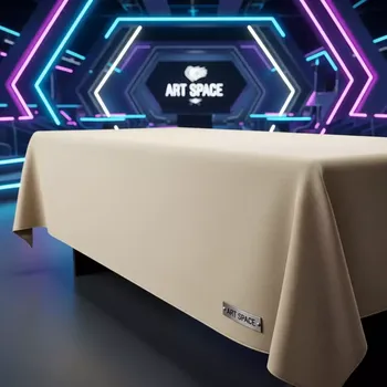 Аренда Скатерть прямая широкая из матина цвет экрю в Delta Sirius — ART SPACE