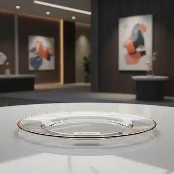 Аренда Подстановочная тарелка Анитра прозрачная с золотой каймой в Delta Sirius — ART SPACE
