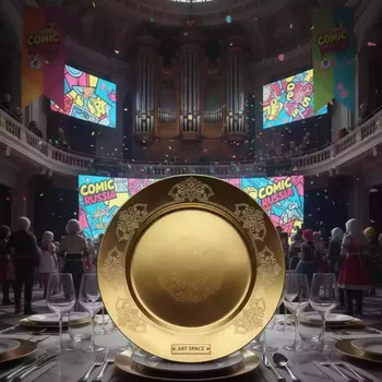 Аренда Тарелка подстановочная Georgia золотая 32 см в Зале органной и камерной музыки — ART SPACE
