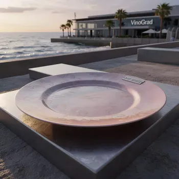 Аренда Тарелка розовая перламутровая текстура в пляжном комплексе VinoGrad — ART SPACE